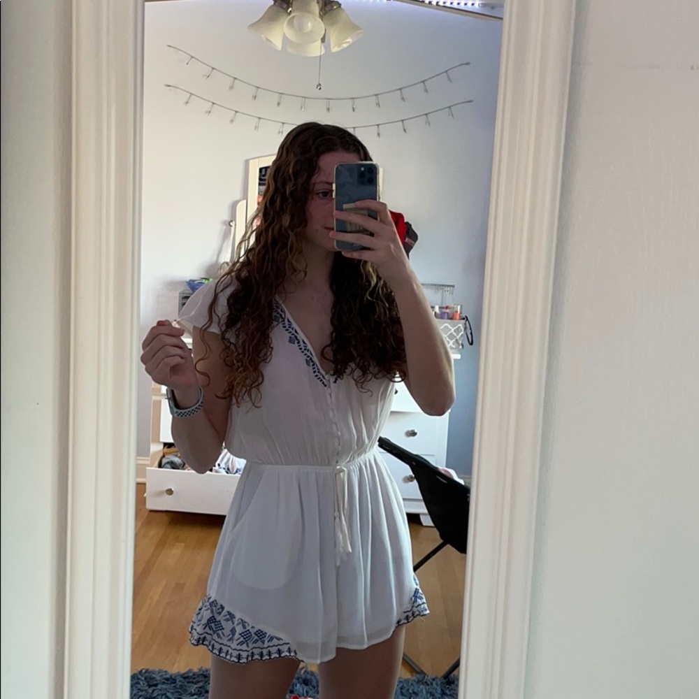 Uo boho embroidered romper
